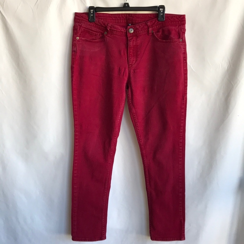 Jordache black cherry 5-pocket jeans, size 14